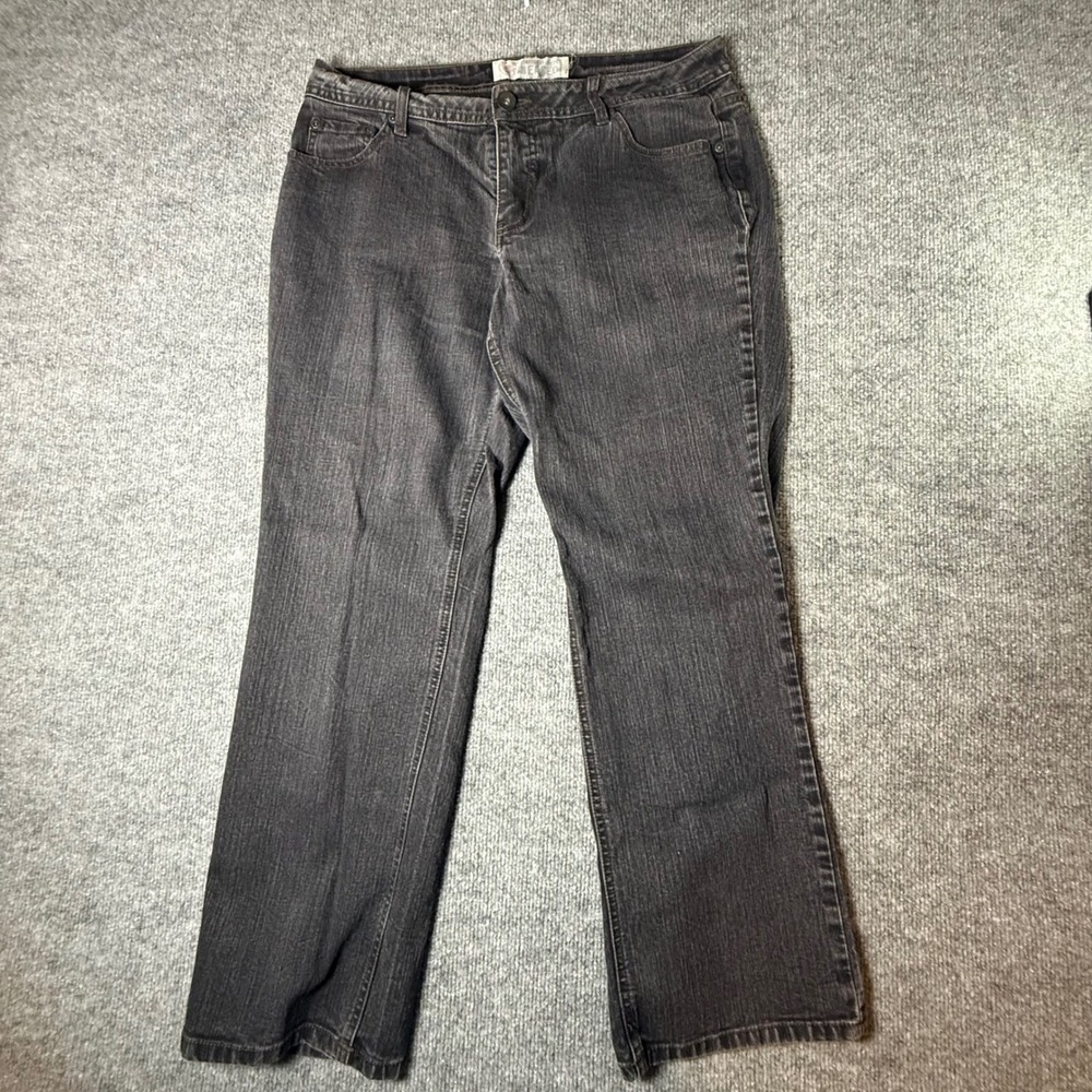 Faded Glory Womens Petite 10 Bootcut Jeans Black Onyx Stretch Denim FGL08158B